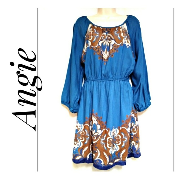 Angie Teal and Rust Paisley Tunic Top Size Medium